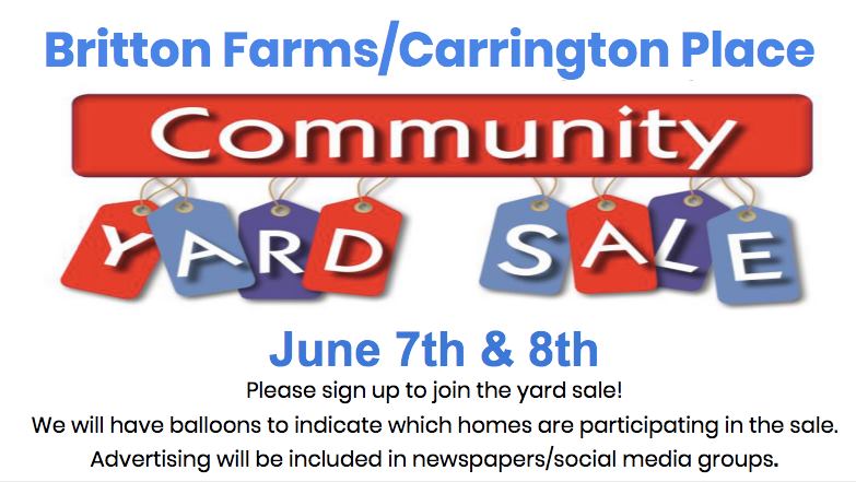 Britton Farms and Carrington Place Annual Garage Sale Hilliard Ohio 43026